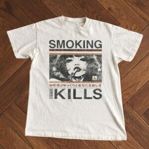 Smoking Kills Print Off-White T-Shirt